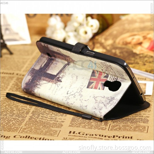 Eiffel Tower Painting Design Leather Stand Case for Samsung Galaxy Mega 6.3 /I9200 P-Sami9200case015